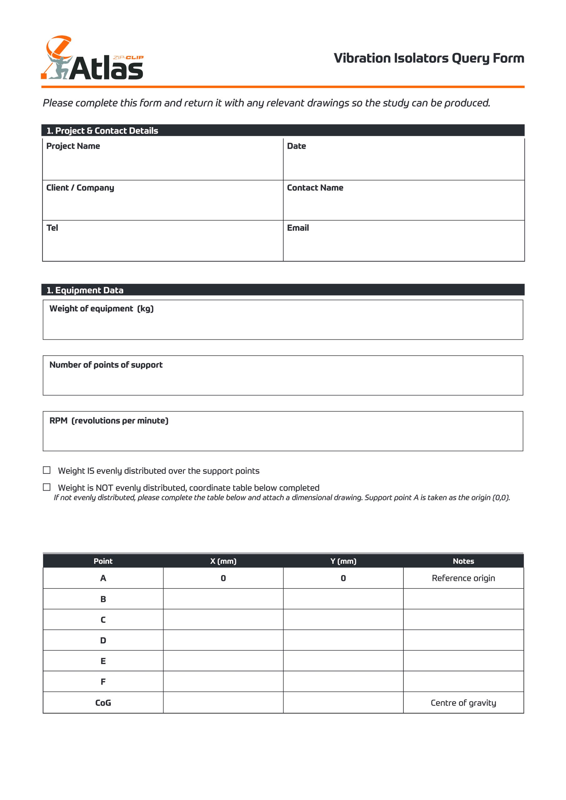 Vibration Isolators Query Form