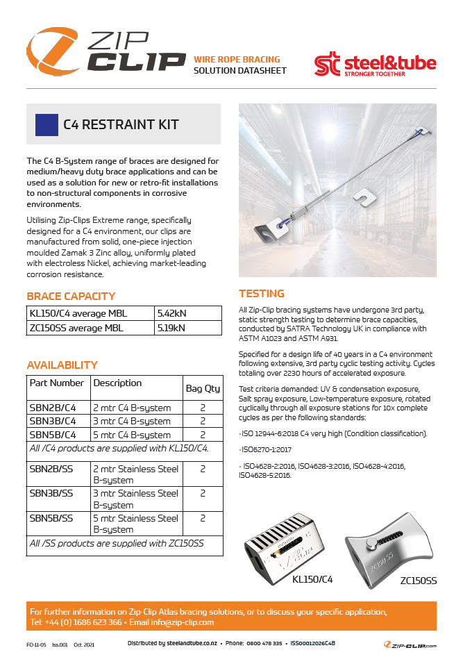 C4 Seismic Restraint Kit B-System datasheet cover